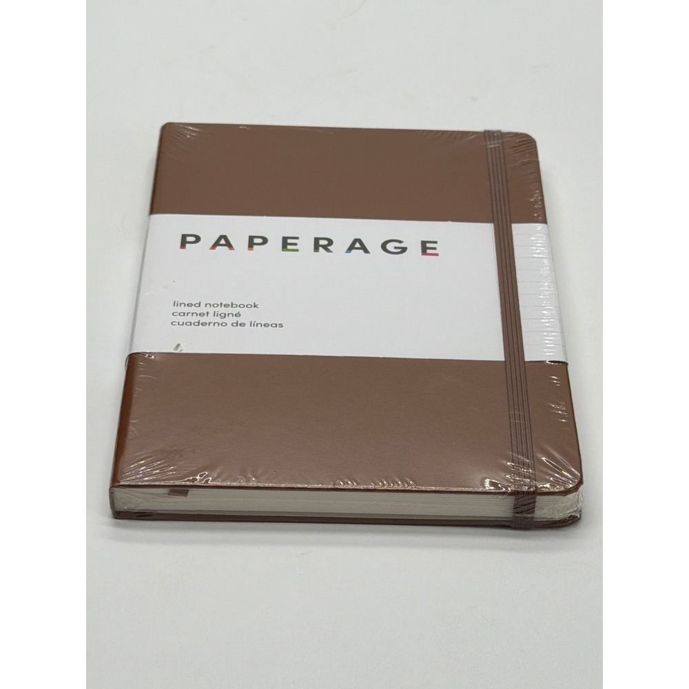 Paperage Lined Notebook Brown Hardcover Journal 160 Pages 5.6x8 inch 100gsm